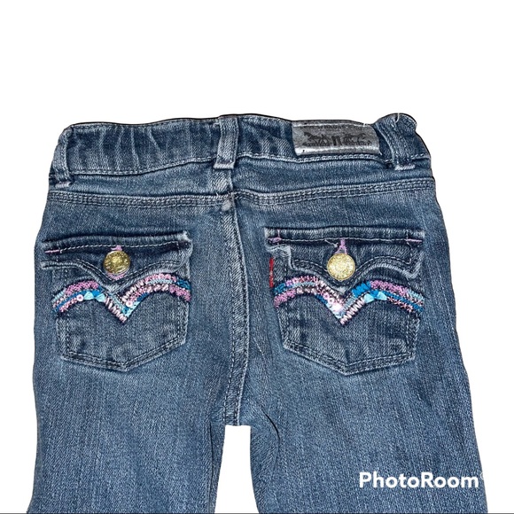 Levi’s Size 2T Toddler Blue Jeans Straight Leg Adjustable Waist - Picture 3 of 5